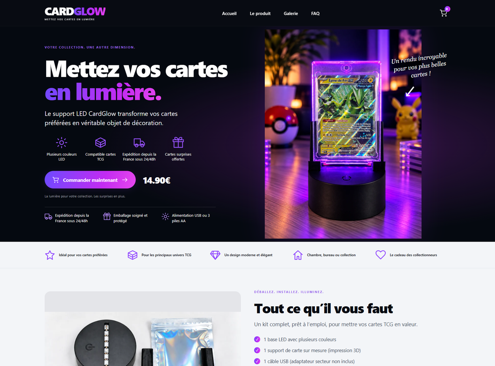 Aperçu du site CardGlow
