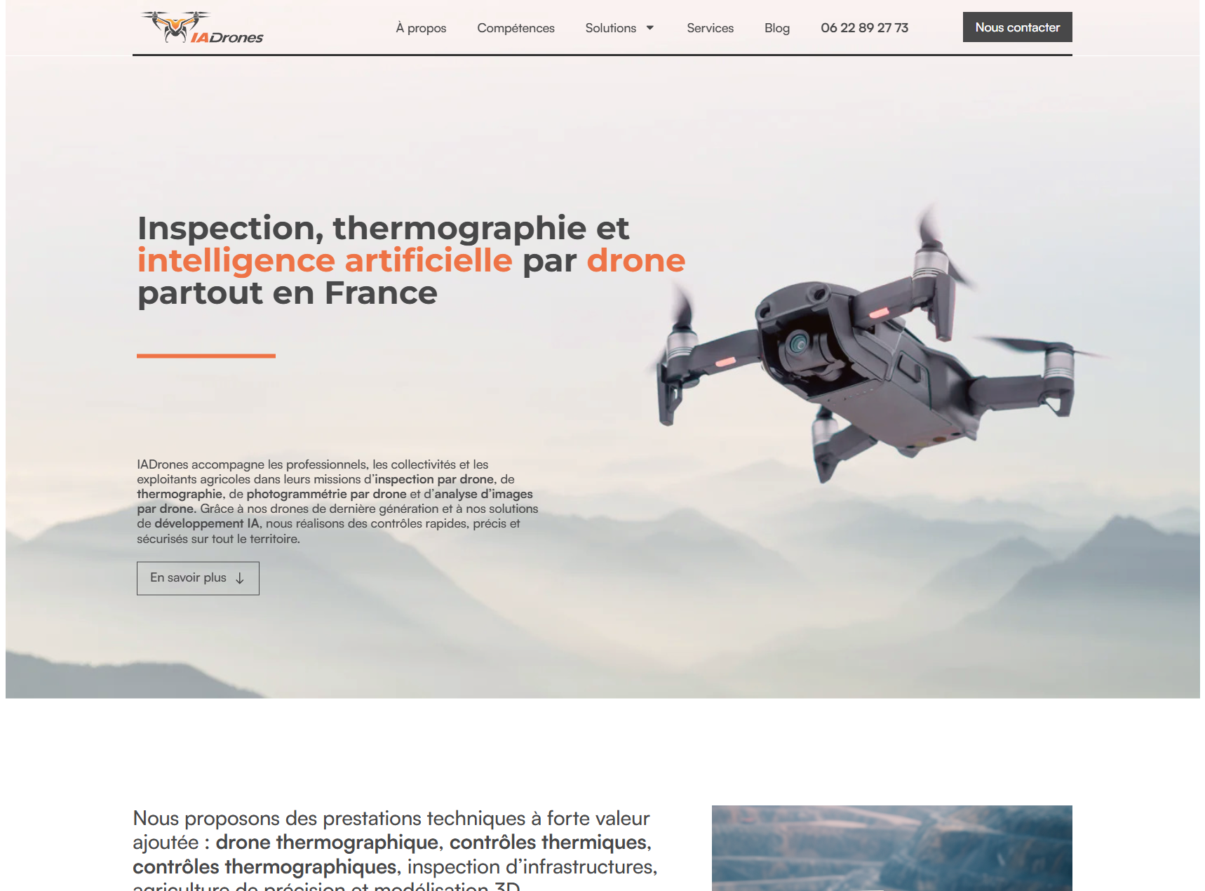 Aperçu du site IA Drones